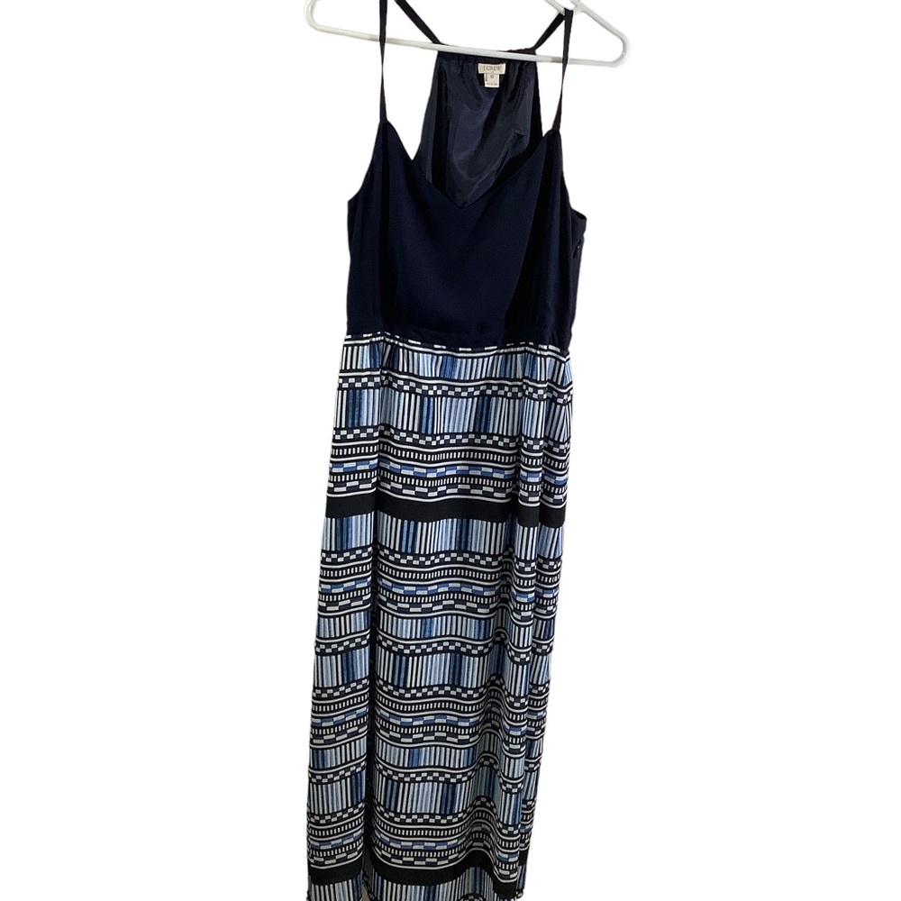 J. Crew Factory Navy and White Maxi Dress